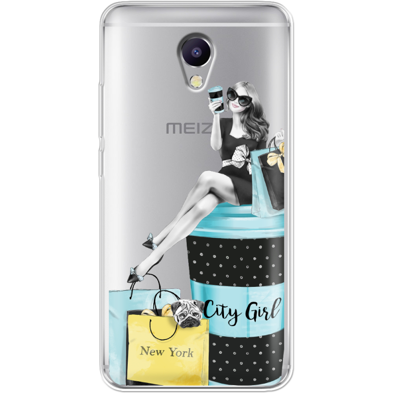 Прозрачный чехол Uprint Meizu M5 Note City Girl