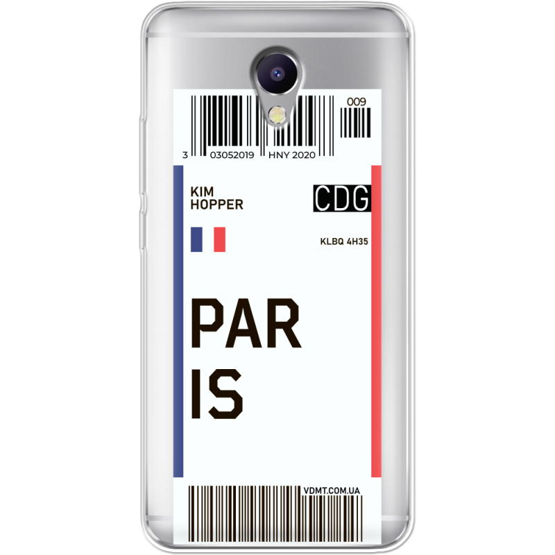 Прозрачный чехол Uprint Meizu M5 Note Ticket Paris