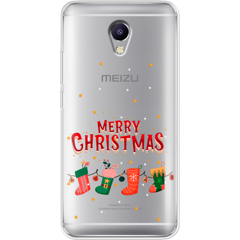 Прозрачный чехол Uprint Meizu M5 Note Merry Christmas