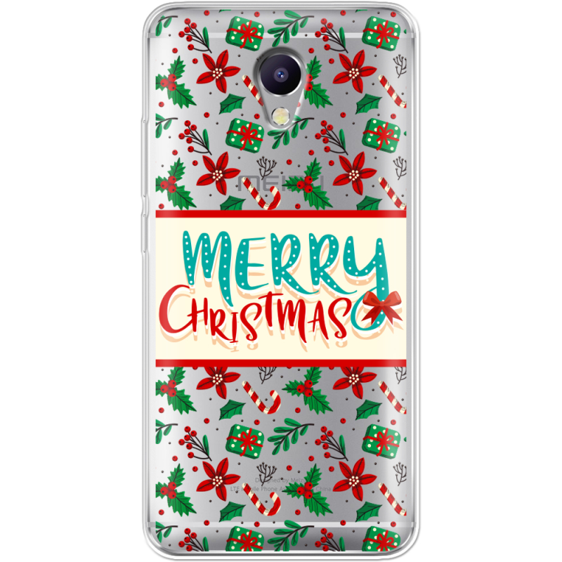 Прозрачный чехол Uprint Meizu M5 Note Vintage Christmas Pattern