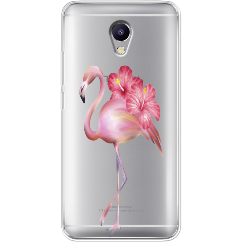 Прозрачный чехол Uprint Meizu M5 Note Floral Flamingo