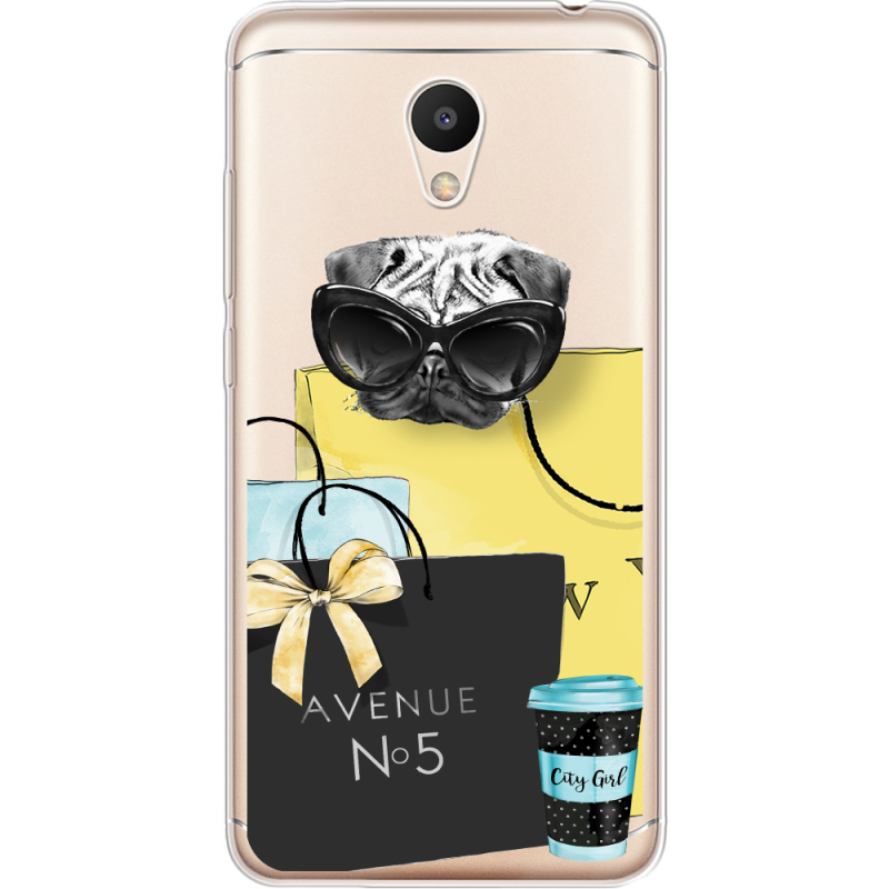 Прозрачный чехол Uprint Meizu M6 Fashion Pug