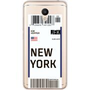 Прозрачный чехол Uprint Meizu M6 Ticket New York
