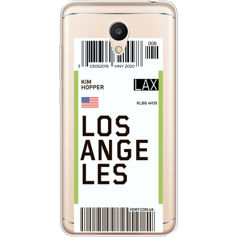 Прозрачный чехол Uprint Meizu M6 Ticket Los Angeles