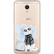 Прозрачный чехол Uprint Meizu M6 Cat Style