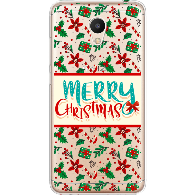 Прозрачный чехол Uprint Meizu M6 Vintage Christmas Pattern