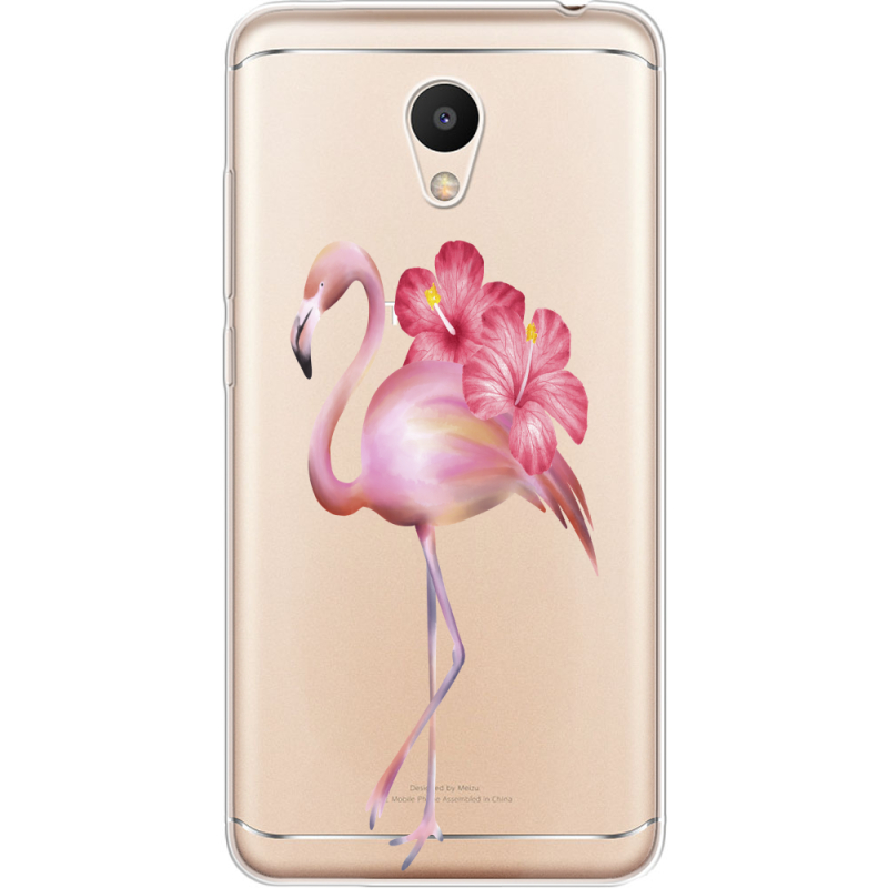 Прозрачный чехол Uprint Meizu M6 Floral Flamingo