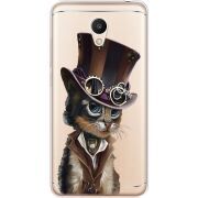 Прозрачный чехол Uprint Meizu M6 Steampunk Cat