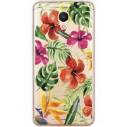 Прозрачный чехол Uprint Meizu M6 Tropical Flowers