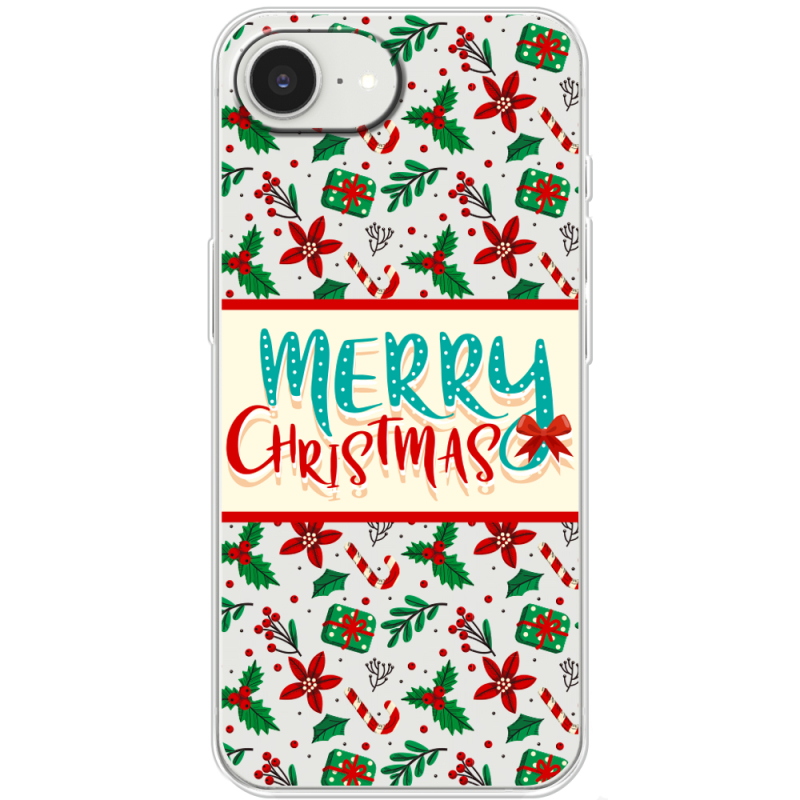 Прозорий чохол BoxFace Apple iPhone 16e Vintage Christmas Pattern