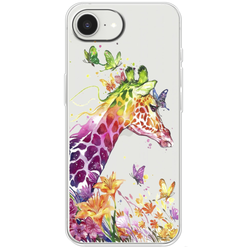 Прозорий чохол BoxFace Apple iPhone 16e Colorful Giraffe