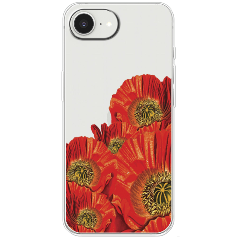 Прозорий чохол BoxFace Apple iPhone 16e Red Poppies