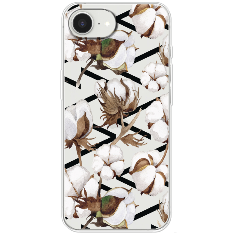 Прозорий чохол BoxFace Apple iPhone 16e Cotton flowers