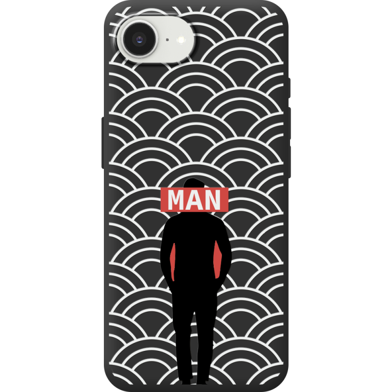 Чорний чохол BoxFace Apple iPhone 16e Man Pattern