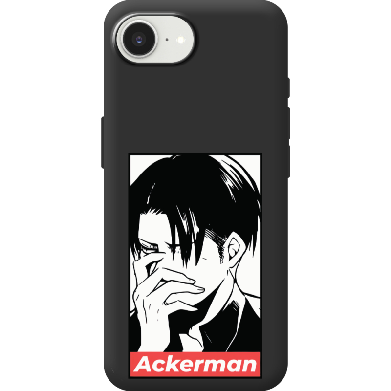 Чорний чохол BoxFace Apple iPhone 16e Attack On Titan - Ackerman