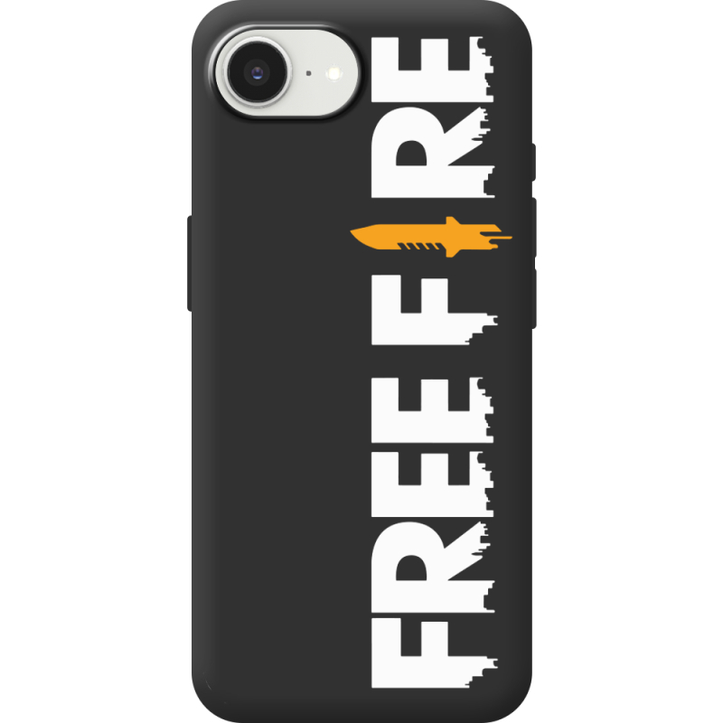 Чорний чохол BoxFace Apple iPhone 16e Free Fire White Logo