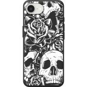 Чорний чохол BoxFace Apple iPhone 16e Skull and Roses