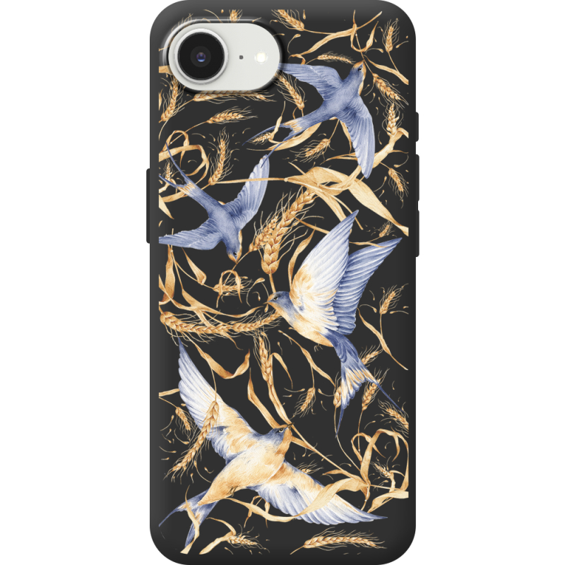 Чорний чохол BoxFace Apple iPhone 16e Ластівки