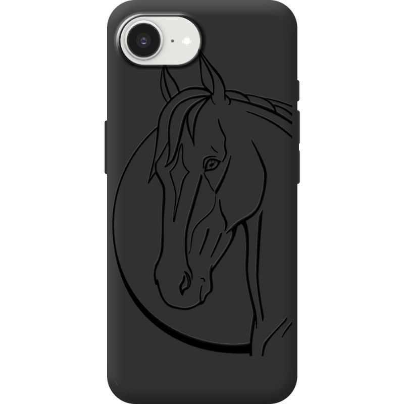 Чорний чохол BoxFace Apple iPhone 16e Horse