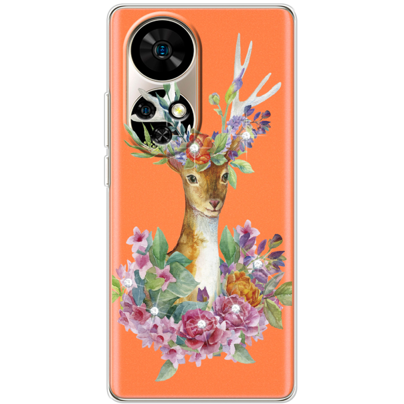 Чохол зі стразами Ulefone Note 17 Pro Deer with flowers