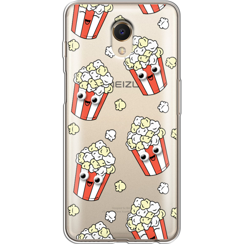 Прозрачный чехол Uprint Meizu M6s с 3D-глазками Popcorn