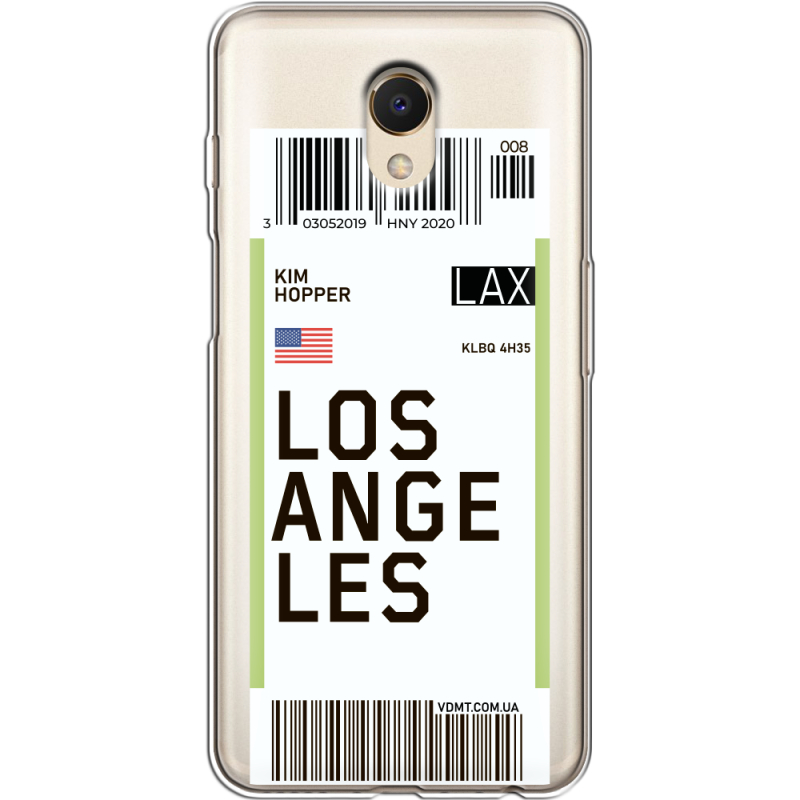 Прозрачный чехол Uprint Meizu M6s Ticket Los Angeles