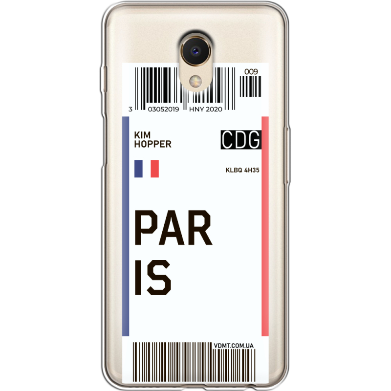 Прозрачный чехол Uprint Meizu M6s Ticket Paris