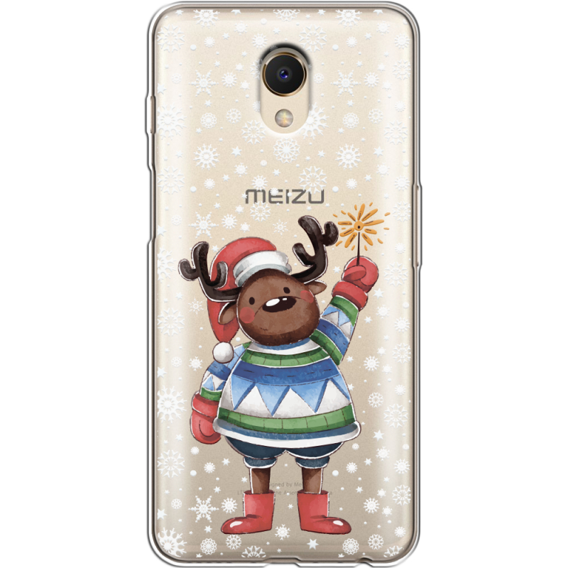 Прозрачный чехол Uprint Meizu M6s Christmas Deer with Snow