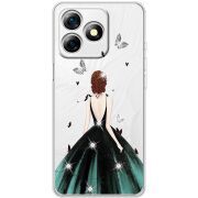 Чохол зі стразами Ulefone Note 18 Pro Girl in the green dress