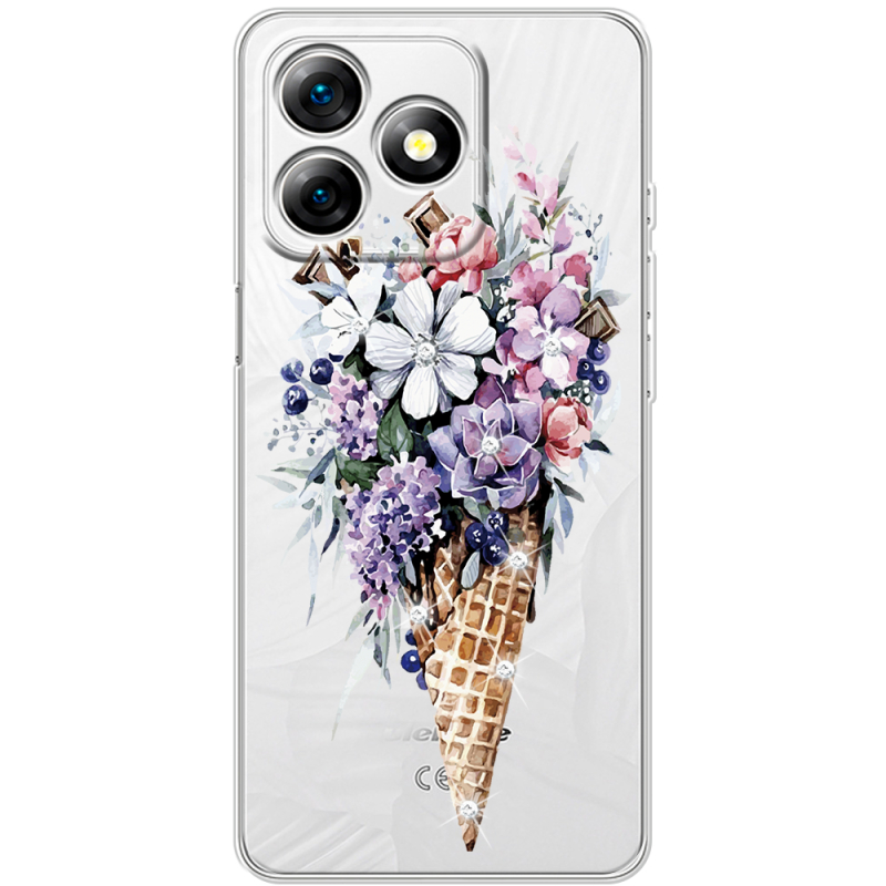 Чохол зі стразами Ulefone Note 18 Pro Ice Cream Flowers