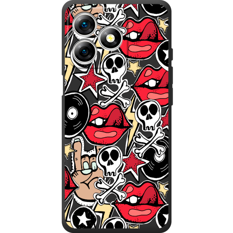 Чорний чохол BoxFace Ulefone Note 18 Pro Rock Graffiti