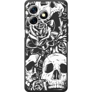 Чорний чохол BoxFace Ulefone Note 18 Pro Skull and Roses