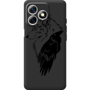 Чорний чохол BoxFace Ulefone Note 18 Pro Wolf and Raven