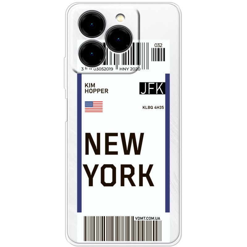 Прозорий чохол BoxFace Ulefone Note 20 Pro Ticket New York