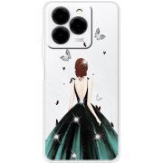 Чохол зі стразами Ulefone Note 20 Pro Girl in the green dress