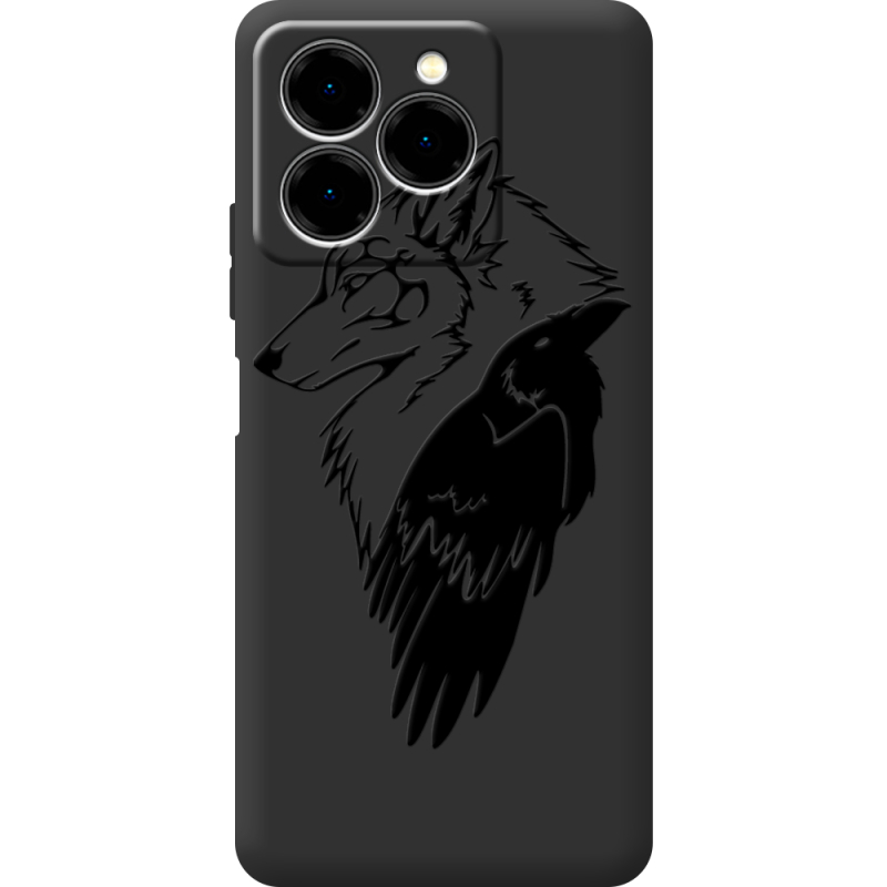 Чорний чохол BoxFace Ulefone Note 20 Pro Wolf and Raven