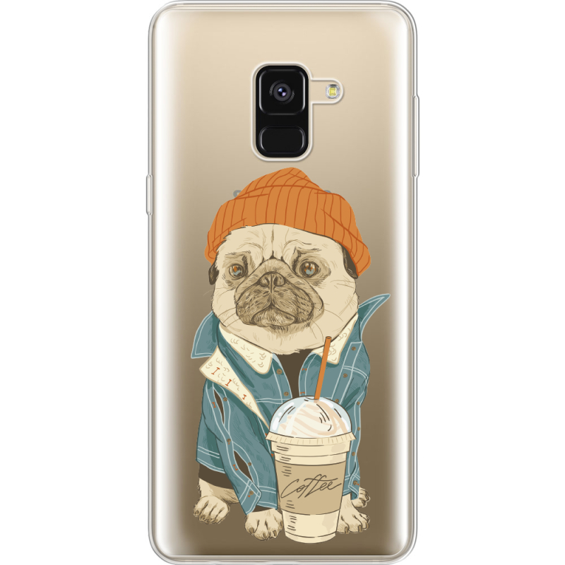 Прозрачный чехол Uprint Samsung A530 Galaxy A8 (2018) Dog Coffeeman