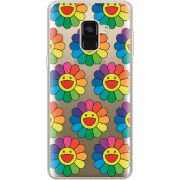 Прозрачный чехол Uprint Samsung A530 Galaxy A8 (2018) Hippie Flowers