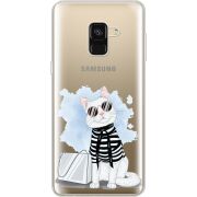 Прозрачный чехол Uprint Samsung A530 Galaxy A8 (2018) Cat Style