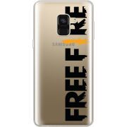 Прозрачный чехол Uprint Samsung A530 Galaxy A8 (2018) Free Fire Black Logo