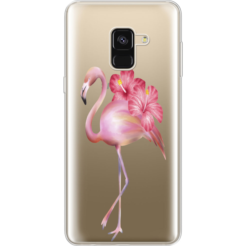 Прозрачный чехол Uprint Samsung A530 Galaxy A8 (2018) Floral Flamingo