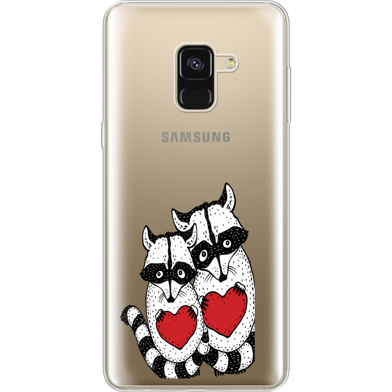 Прозрачный чехол Uprint Samsung A530 Galaxy A8 (2018) Raccoons in love