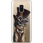 Прозрачный чехол Uprint Samsung A530 Galaxy A8 (2018) Steampunk Cat