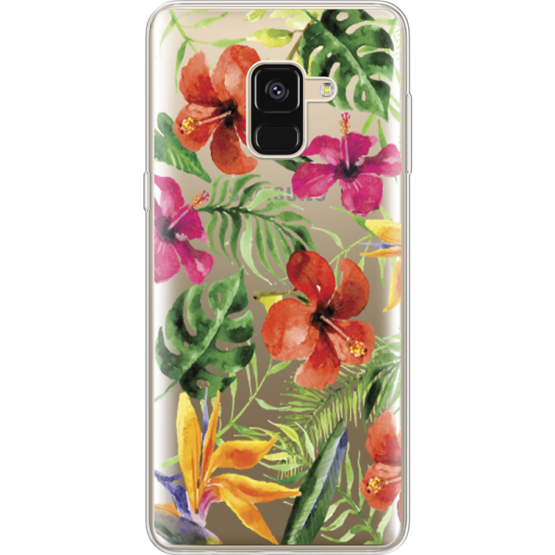 Прозрачный чехол Uprint Samsung A530 Galaxy A8 (2018) Tropical Flowers
