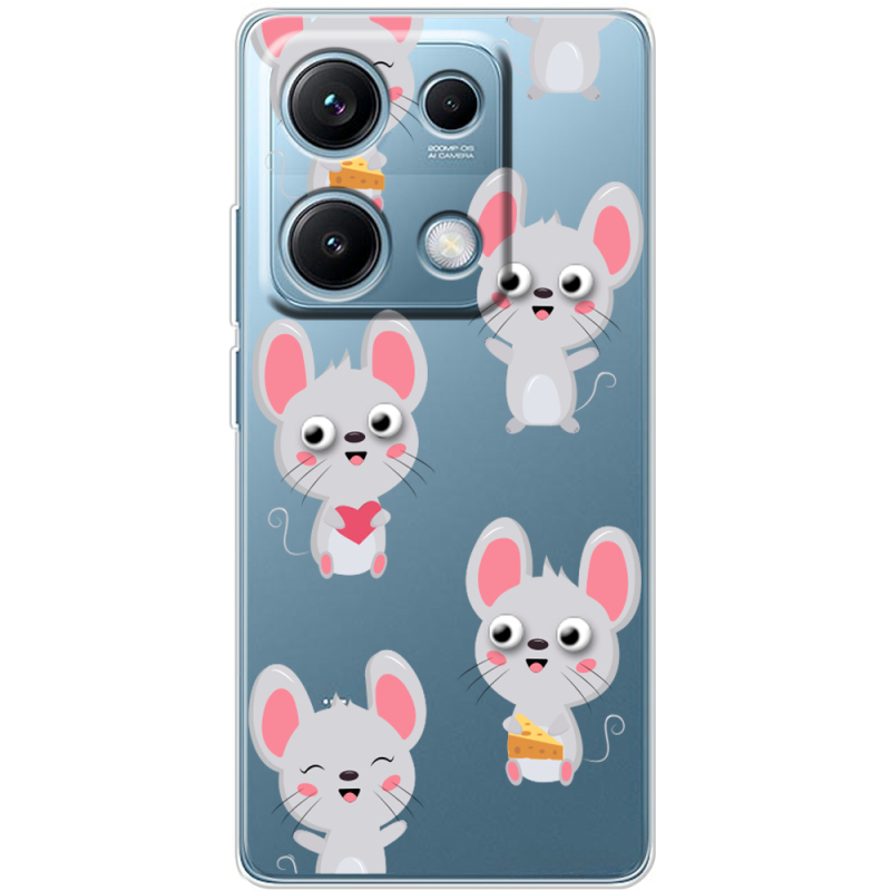 Прозорий чохол BoxFace Xiaomi Redmi Note 14S с 3D-глазками Mouse