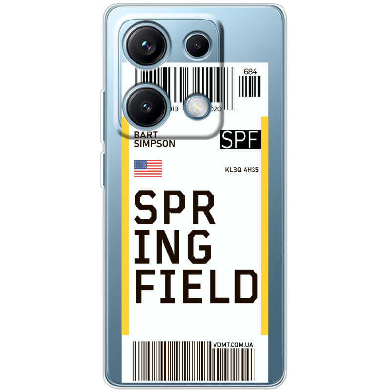Прозорий чохол BoxFace Xiaomi Redmi Note 14S Ticket Springfield