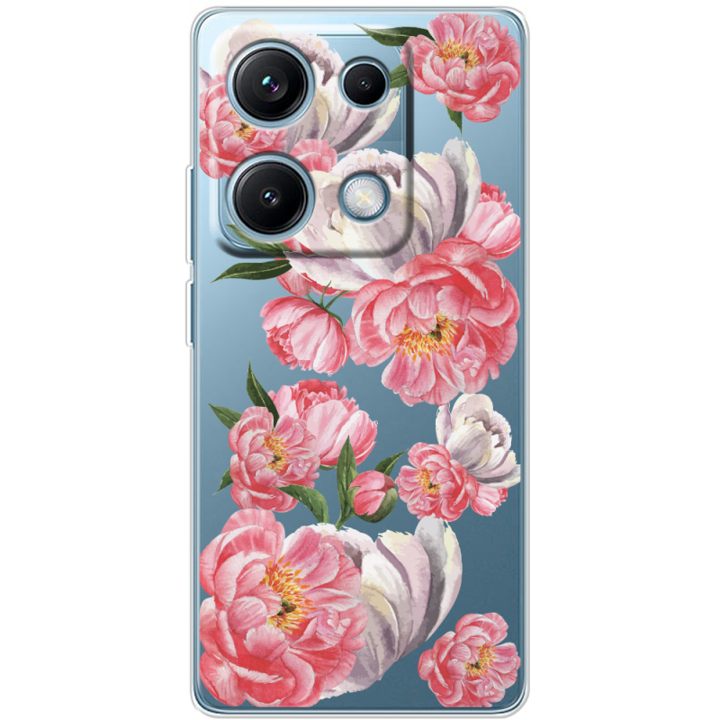 Прозорий чохол BoxFace Xiaomi Redmi Note 14S Peony Watercolor Style