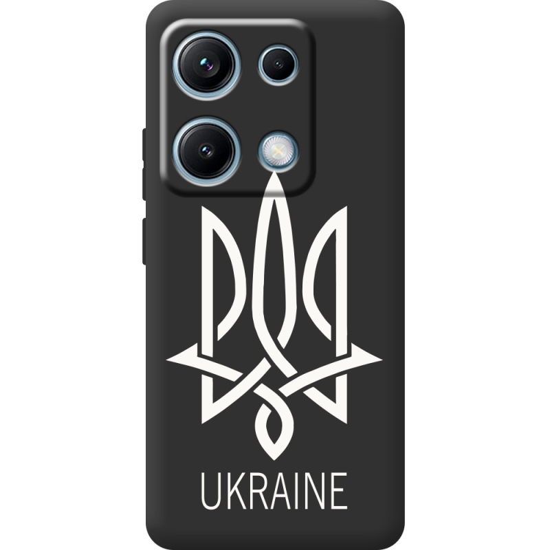 Чорний чохол BoxFace Xiaomi Redmi Note 14S Тризуб монограмма ukraine