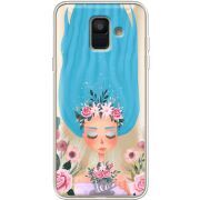 Прозрачный чехол Uprint Samsung A600 Galaxy A6 2018 Blue Hair