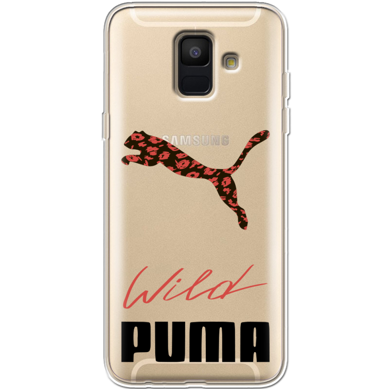 Прозрачный чехол Uprint Samsung A600 Galaxy A6 2018 Wild Cat